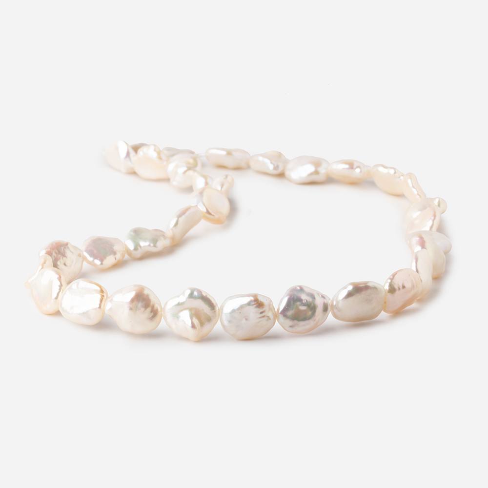 11-14mm Pale Peach Straight Drilled Keshi Freshwater Pearls 16 inch 32 pieces (ONLINE ORDER ONLY)