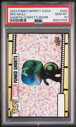 2023 UPPER DECK FUNKO POP MARVEL  SHORTS RED SKULL SHORTSCONFETTI BOMB #S20  PSA 10 (Online Order Only)