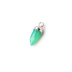 16x5mm Silver Leafed Mint Green Onyx Spike Pendant 1 piece (ONLINE ORDER ONLY)