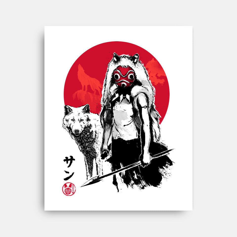 Wolf Girl Sumi-e (Online Order Only)
