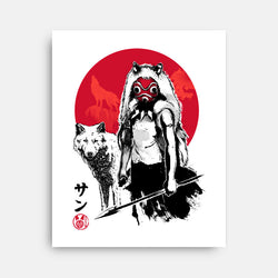 Wolf Girl Sumi-e (Online Order Only)