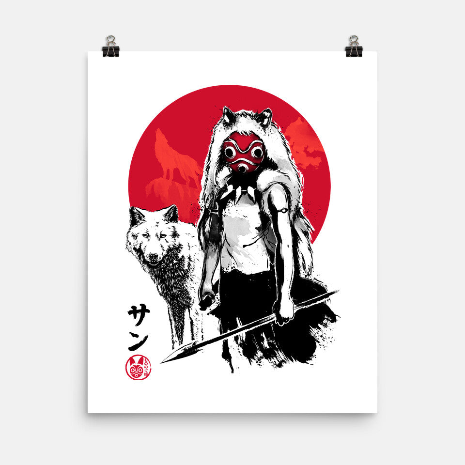 Wolf Girl Sumi-e (Online Order Only)