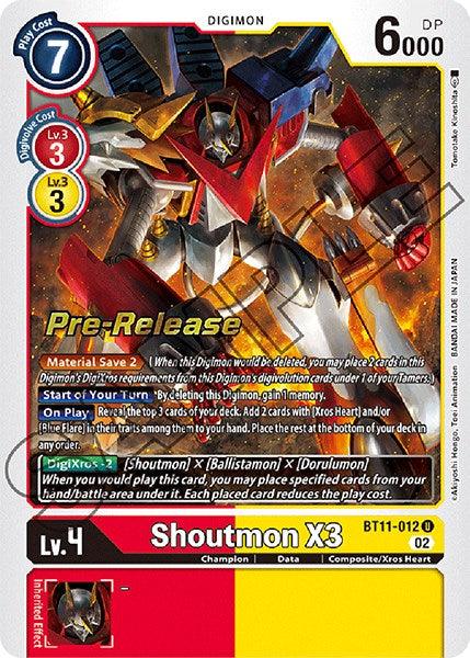 Shoutmon X3 [BT11-012] [Dimensional Phase Pre-Release Promos] (ONLINE ORDER ONLY)
