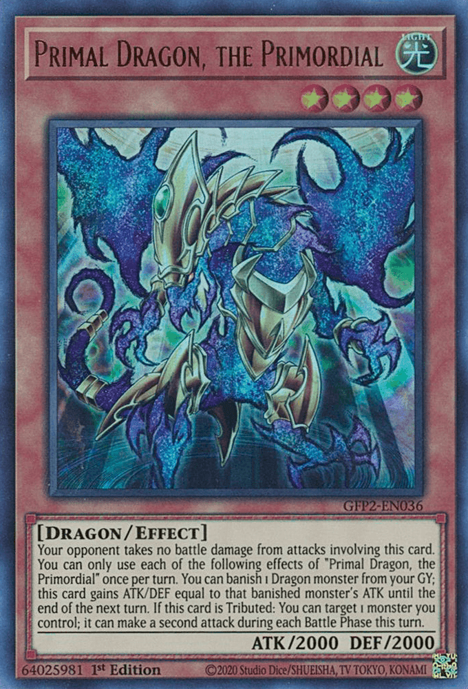 Primal Dragon, the Primordial [GFP2-EN036] Ultra Rare (ONLINE ORDER ONLY)