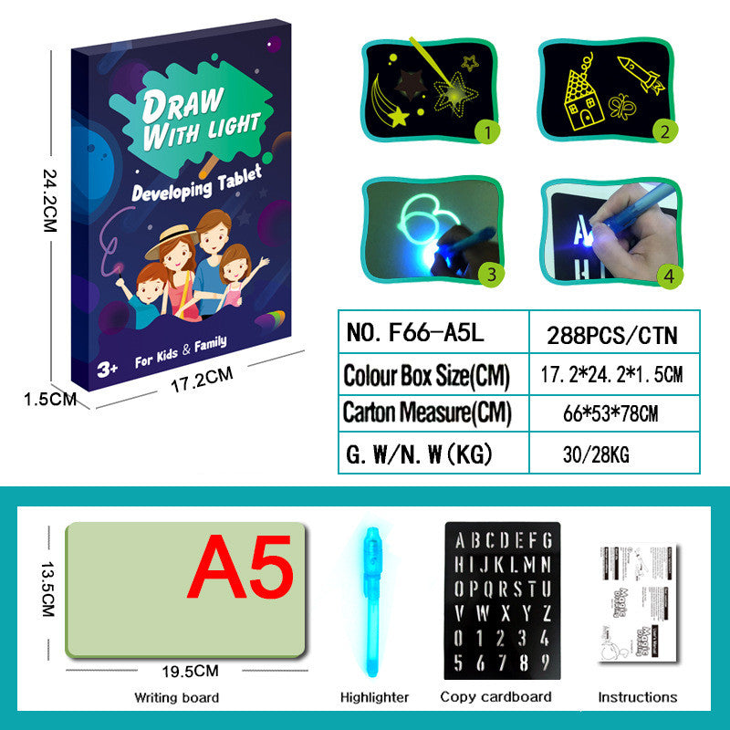 Toy Drawing Pad 3D Magic 8 Light Effects Puzzle Board Sketchpad (ONLINE ORDER ONLY)