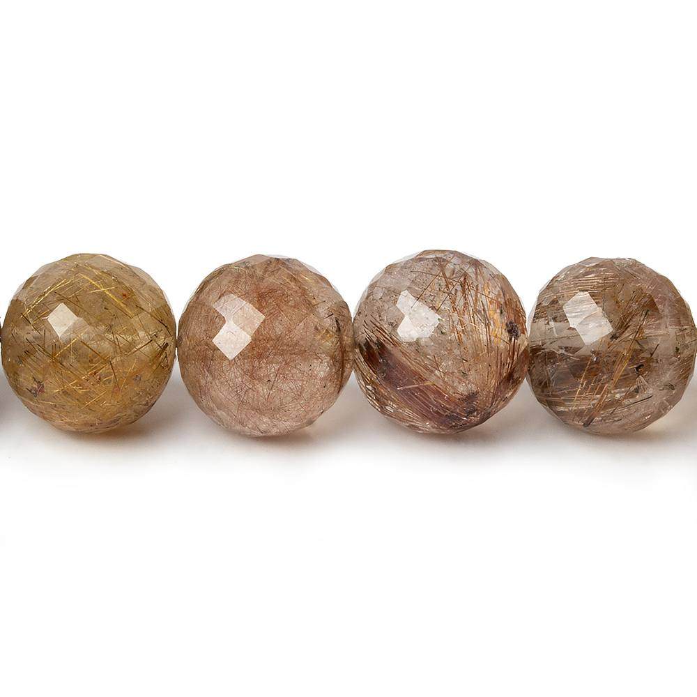 11.5-12mm Golden Rutilated Quartz Faceted Round Beads 16 inch 33 pieces (ONLINE ORDER ONLY)