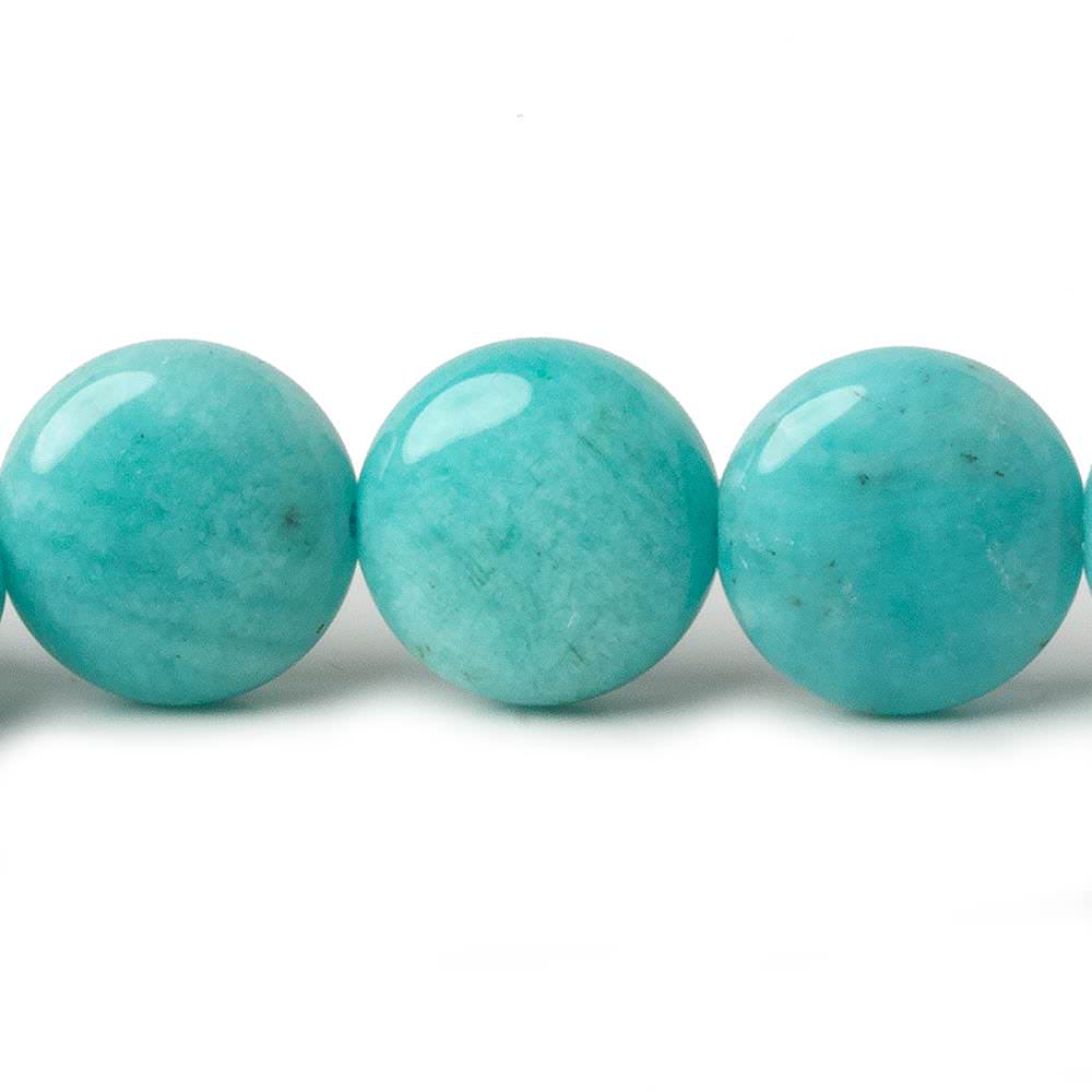 11.5mm Amazonite plain coin beads 16 inch 35 pieces AA (ONLINE ORDER ONLY)