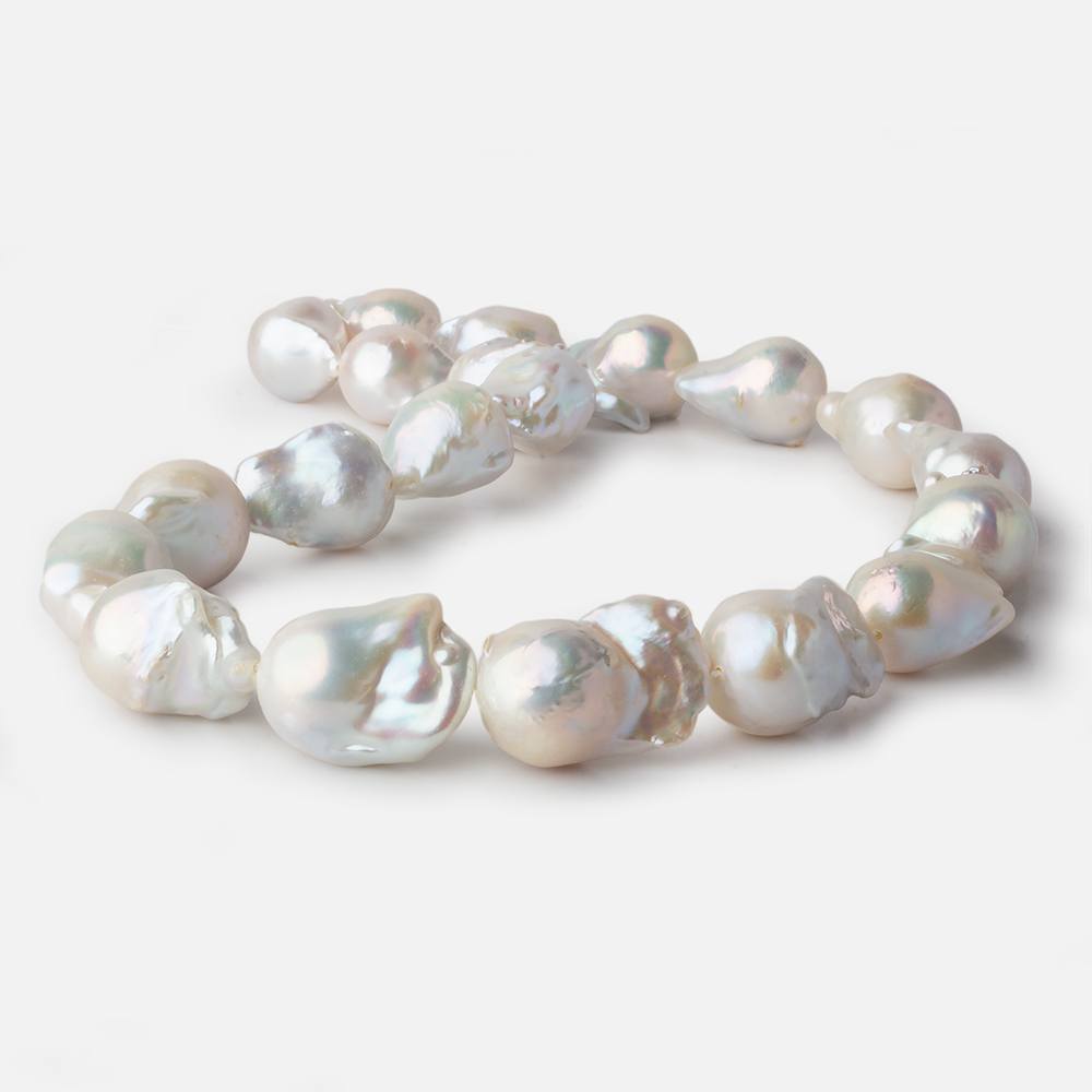 11.5x16-15x25mm White Ultra Baroque Freshwater Pearl 16 inch 19 pieces A (ONLINE ORDER ONLY)