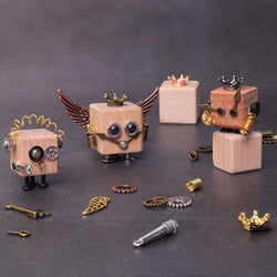 DIY Timberbot Kit – Build 2 Wooden Robots, Make Keychains & Necklaces (ONLINE ORDER ONLY)