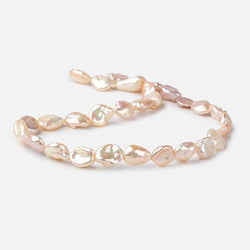 11x10-16x12mm Rich Cream Rose' Keshi Straight Drilled Freshwater Pearls 16 inch 30 pcs AA (ONLINE ORDER ONLY)