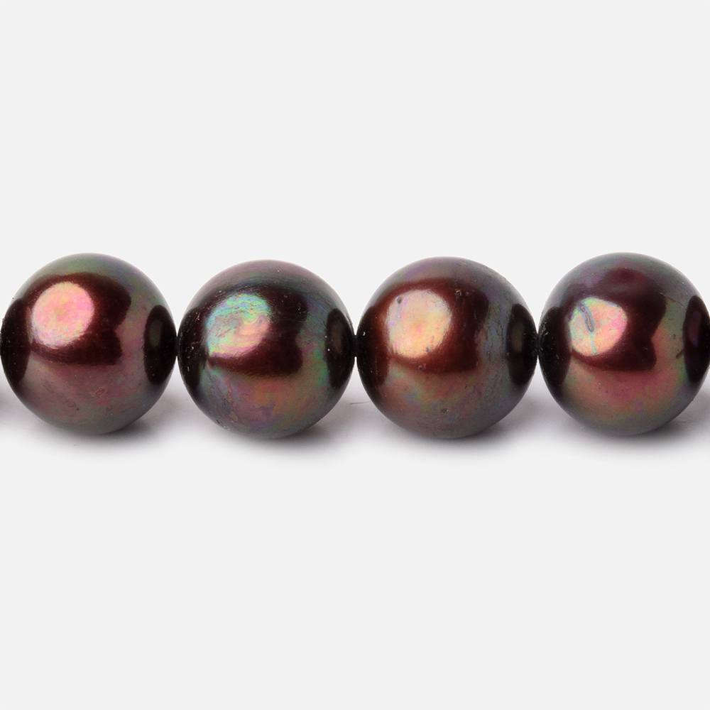 11x10mm Cherry Chocolate Off Round Freshwater Pearl Beads 15 inch 44 pieces (ONLINE ORDER ONLY)