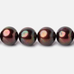 11x10mm Cherry Chocolate Off Round Freshwater Pearl Beads 15 inch 44 pieces (ONLINE ORDER ONLY)