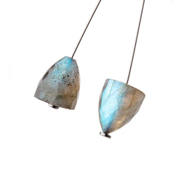 11x10mm Labradorite Faceted Cone Focal Set of 2 Beads 1mm hole (ONLINE ORDER ONLY)