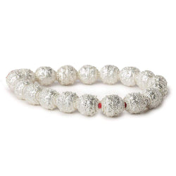11x10mm Sterling Silver Plated Copper Bead Moroccan Dot 8 inch 18 pcs (ONLINE ORDER ONLY)