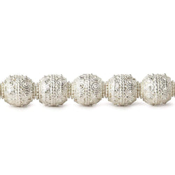 11x10mm Sterling Silver Plated Copper Bead Moroccan Dot 8 inch 18 pcs (ONLINE ORDER ONLY)
