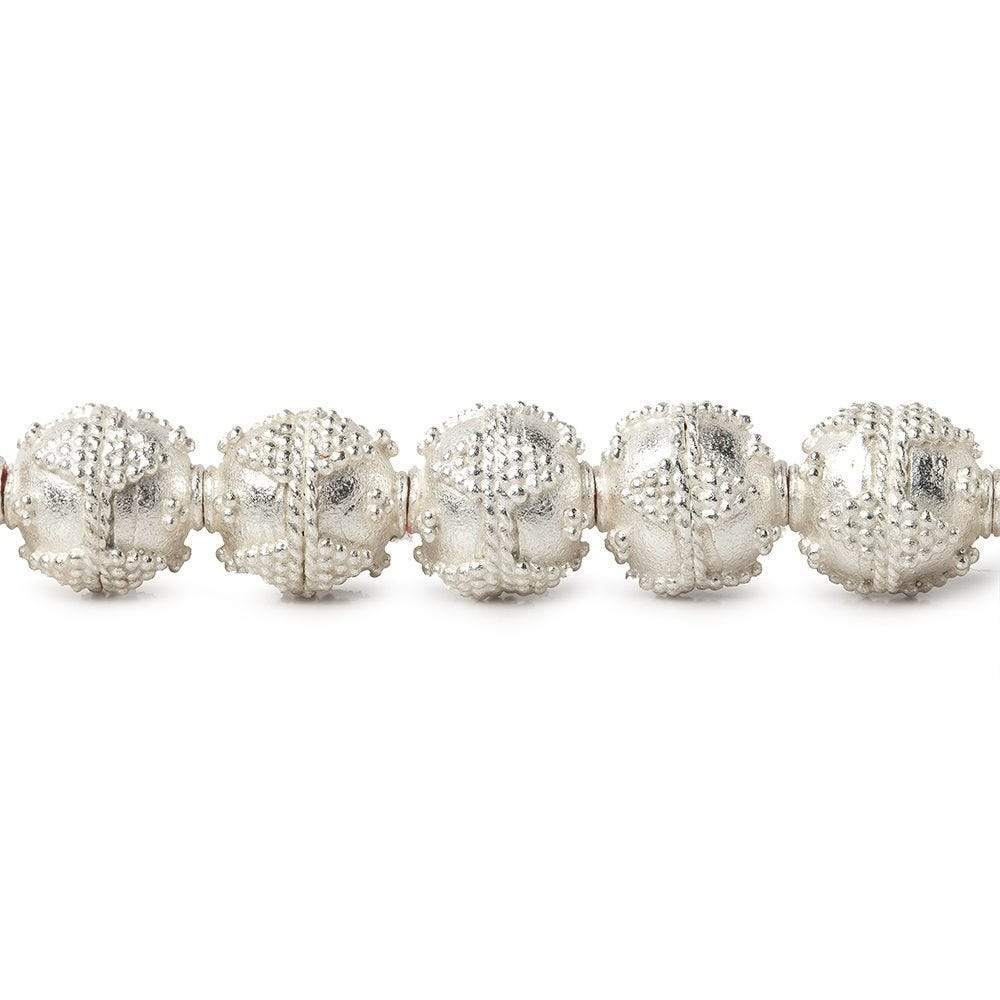 11x10mm Sterling Silver Plated Copper Bead Roval Milgrain Triangle 8 inch 19 pcs (ONLINE ORDER ONLY)