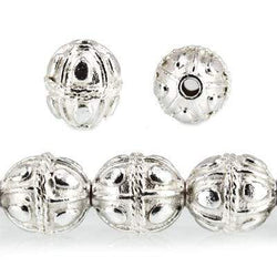 11x10mm Sterling Silver Plated Copper Bead Roval Pear 8 inch 18 pcs (ONLINE ORDER ONLY)