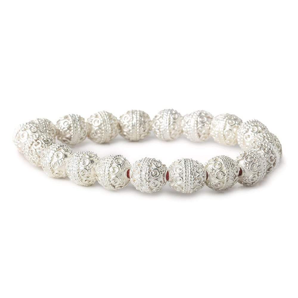 11x10mm Sterling Silver Plated Copper Bead Roval Persian 8 inch 19 pcs (ONLINE ORDER ONLY)