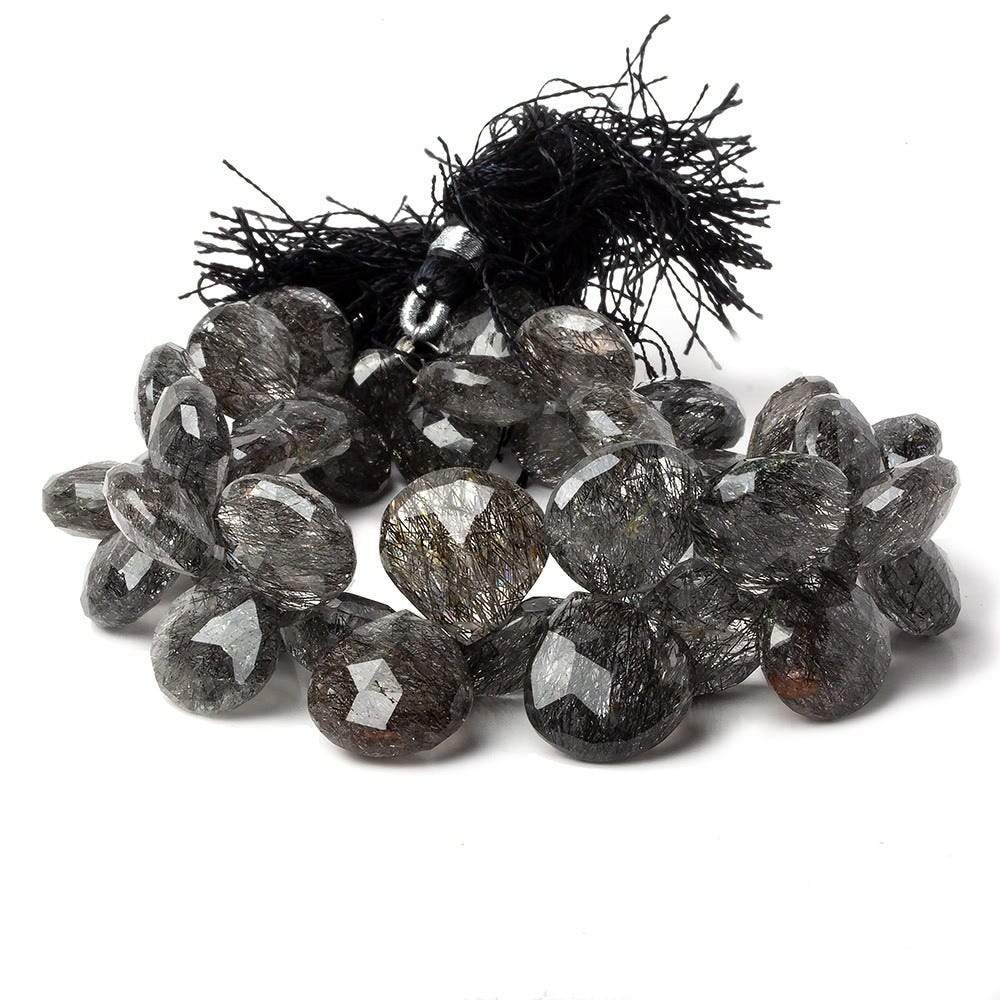 11x11-14x14mm Tourmalinated Quartz Heart Briolettes 8 inch 41 pieces AA (ONLINE ORDER ONLY)