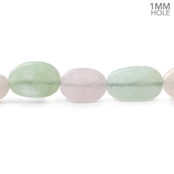 11x11-16x11mm Multi Beryl straight drilled plain flat nuggets 16 inch 25 large hole beads AA (ONLINE ORDER ONLY)