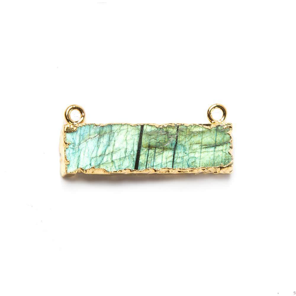 28x9mm Gold Leafed Labradorite Bar Connector 1 piece (ONLINE ORDER ONLY)