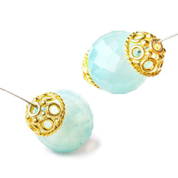 11x6mm 22kt Gold Plated Copper Bead Cap with Circular Pattern 8 inch 34 pieces (ONLINE ORDER ONLY)