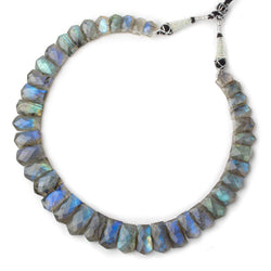 11x7-23x12mm Labradorite double drilled faceted fancy shape collar 40 beads (ONLINE ORDER ONLY)