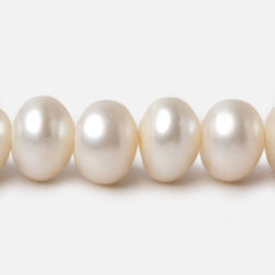 11x9-12.5x9mm Off White Button Large Hole pearls 8 inch 23 pieces AA