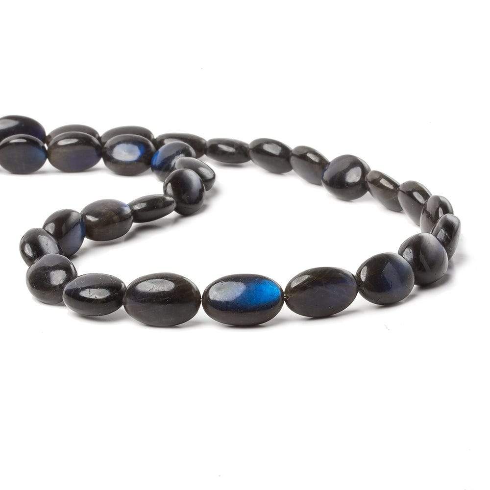 11x9-14x9mm Black Labradorite Plain Nugget Beads 16 inch 31 pieces A