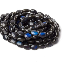 11x9-14x9mm Black Labradorite Plain Nugget Beads 16 inch 31 pieces A