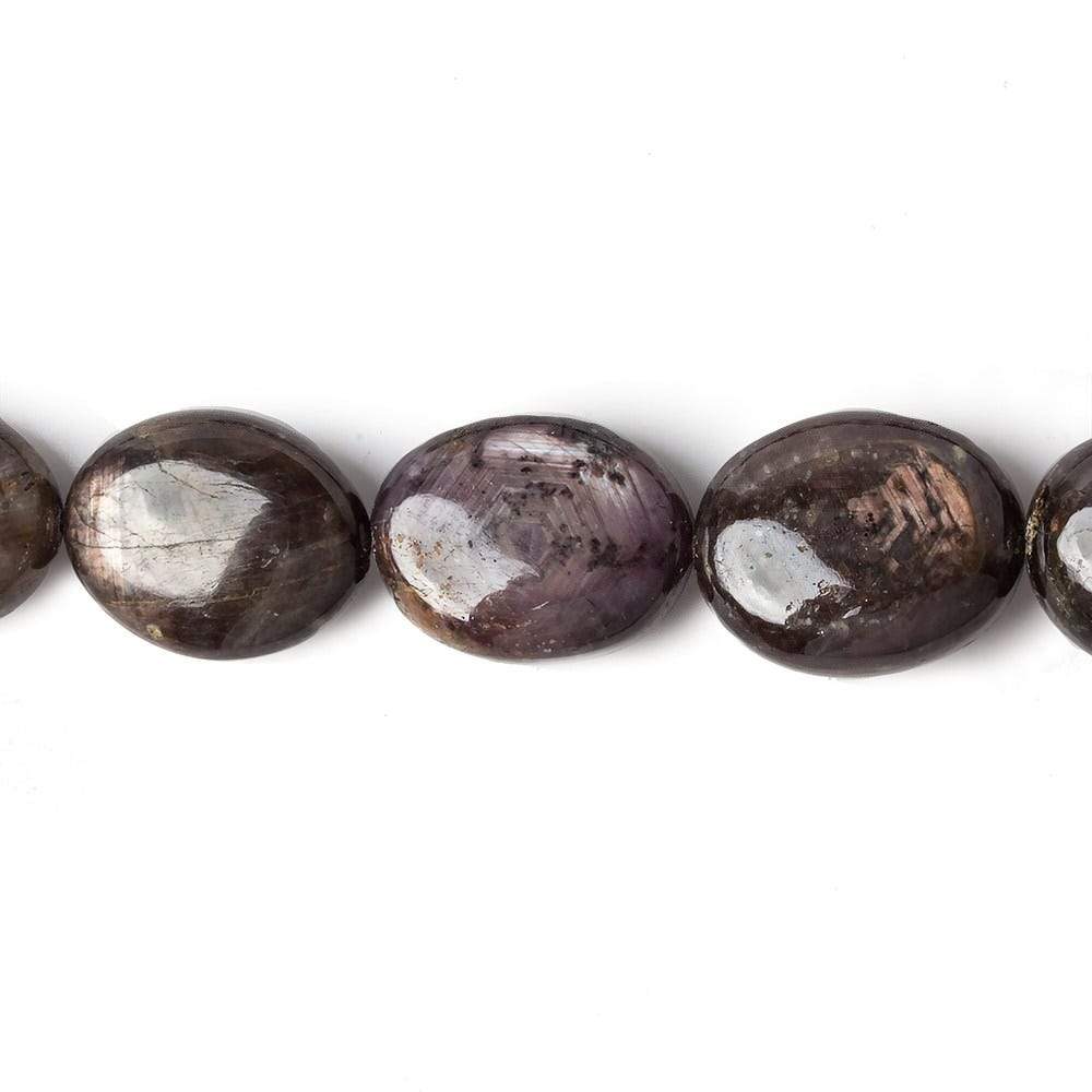 11x9-16x13mm Chocolate Sapphire plain oval Necklace Brass Lobster Clasp 17 inch (ONLINE ORDER ONLY)