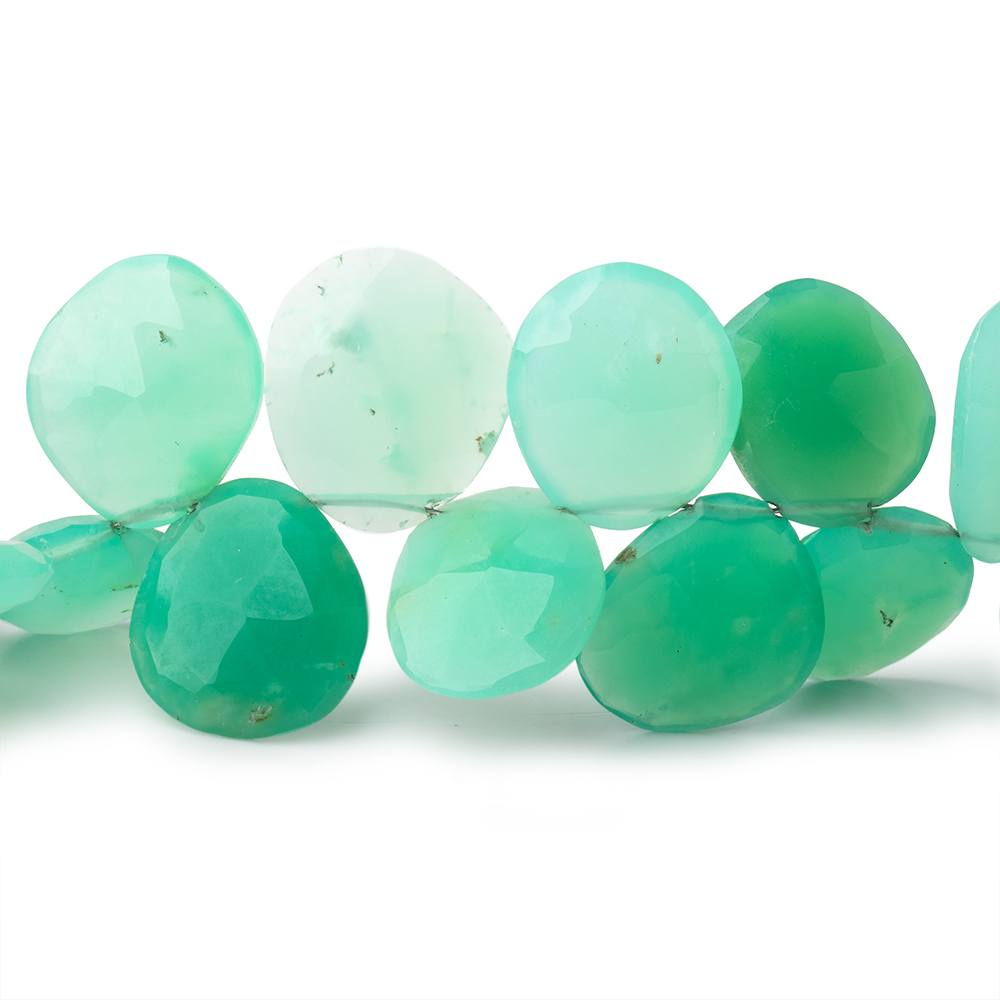 11x9-16x14mm Chrysoprase Faceted Freeform Beads 7.5 inch 35 pieces (ONLINE ORDER ONLY)