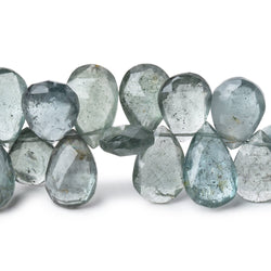 11x9-18x9.5mm Moss Aquamarine Faceted Pear Beads 8.5 inch 53 pieces AA (ONLINE ORDER ONLY)