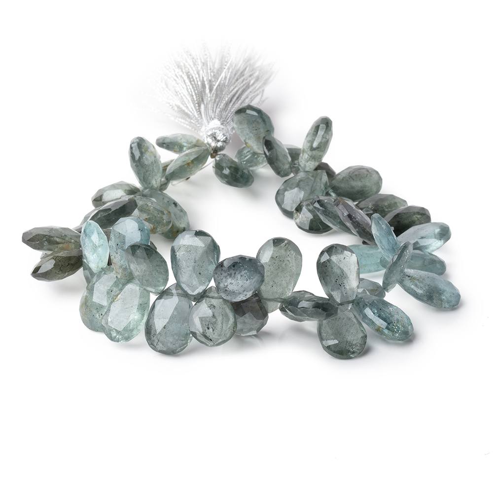 11x9-18x9.5mm Moss Aquamarine Faceted Pear Beads 8.5 inch 53 pieces AA (ONLINE ORDER ONLY)