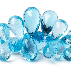 11x9-24x14mm Sky Blue Topaz faceted tear drop beads 8 inch 55 pieces AAA (ONLINE ORDER ONLY)