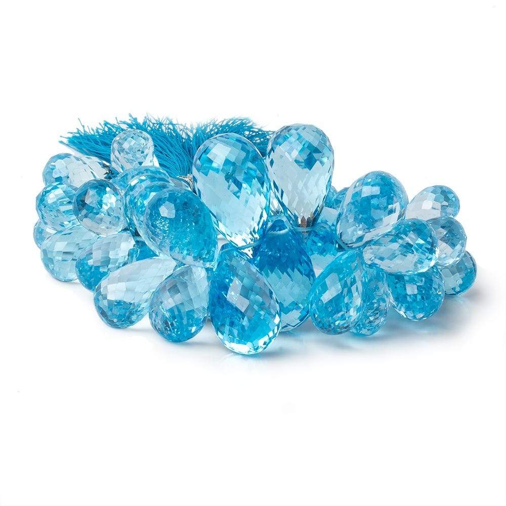 11x9-24x14mm Sky Blue Topaz faceted tear drop beads 8 inch 55 pieces AAA (ONLINE ORDER ONLY)