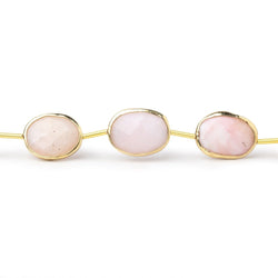 12-14mm Vermeil Bezel Pink Peruvian Opal Faceted Nuggets 7.5 inch 10 Beads