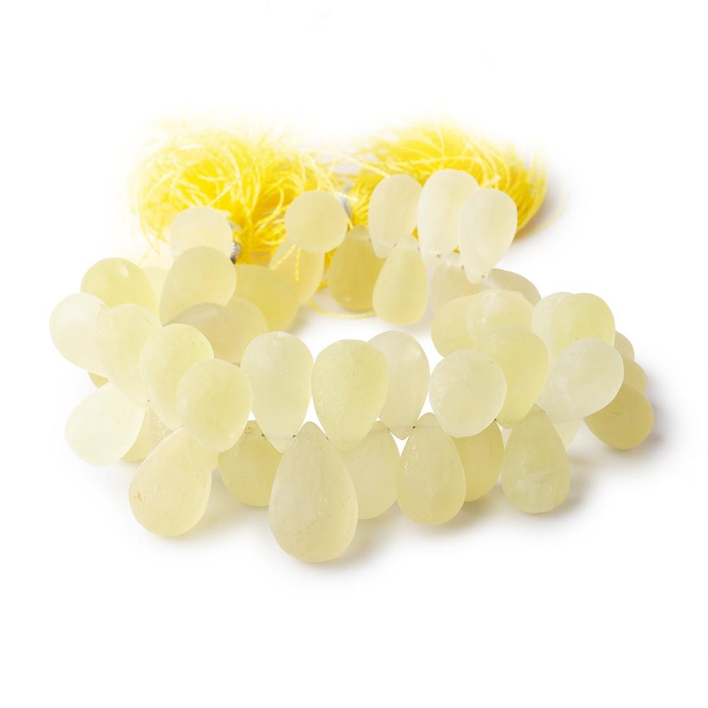 12-18mm Frosted Lemon Quartz Plain Tear Drop Beads 7 inch 50 pieces (ONLINE ORDER ONLY)