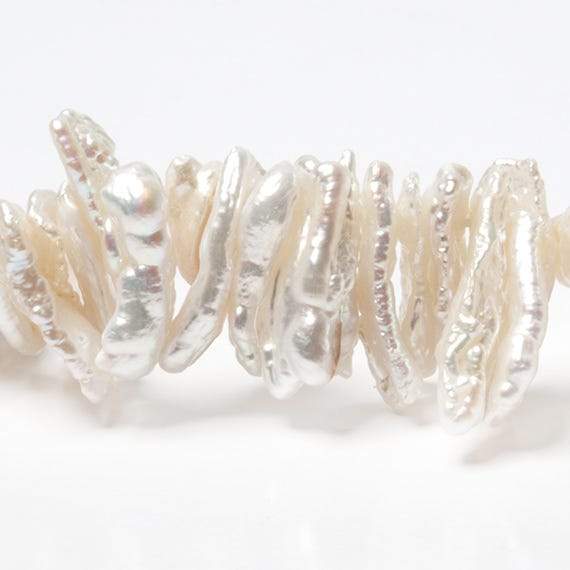 12-19mm Cream Biwa Top Drilled Freshwater Pearls 15 inch 150 pieces (ONLINE ORDER ONLY)
