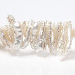 12-19mm Cream Biwa Top Drilled Freshwater Pearls 15 inch 150 pieces (ONLINE ORDER ONLY)