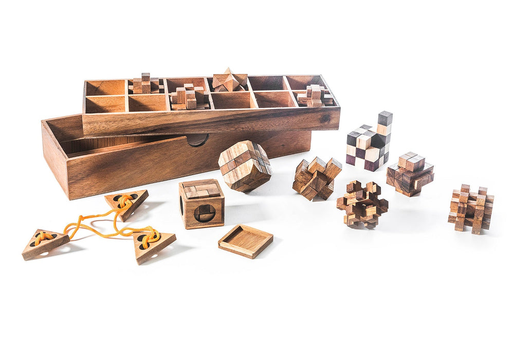 12 Escape Room Wooden Brain Teaser Puzzle Gift Set (Online Order Only)