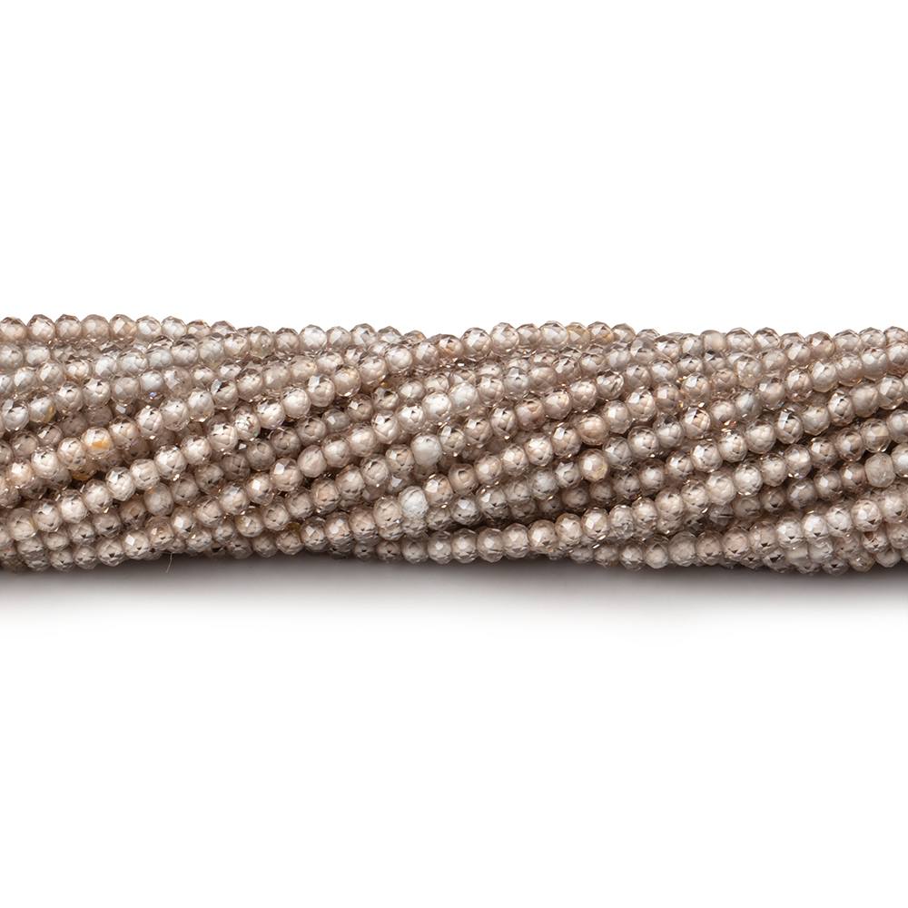 2mm Champagne Zircon Micro Faceted rondelle beads 13 inch 165 pieces (ONLINE ORDER ONLY)