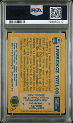 Graded 1982 Topps Lawrence Taylor #434 Rookie RC Signed Football Card PSA 1.5 Card - Auto Grade Authentic