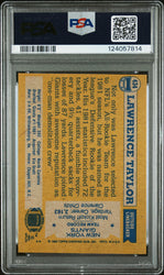 Graded 1982 Topps Lawrence Taylor #434 Rookie RC Signed Football Card PSA 3 Card - Auto Grade Authentic