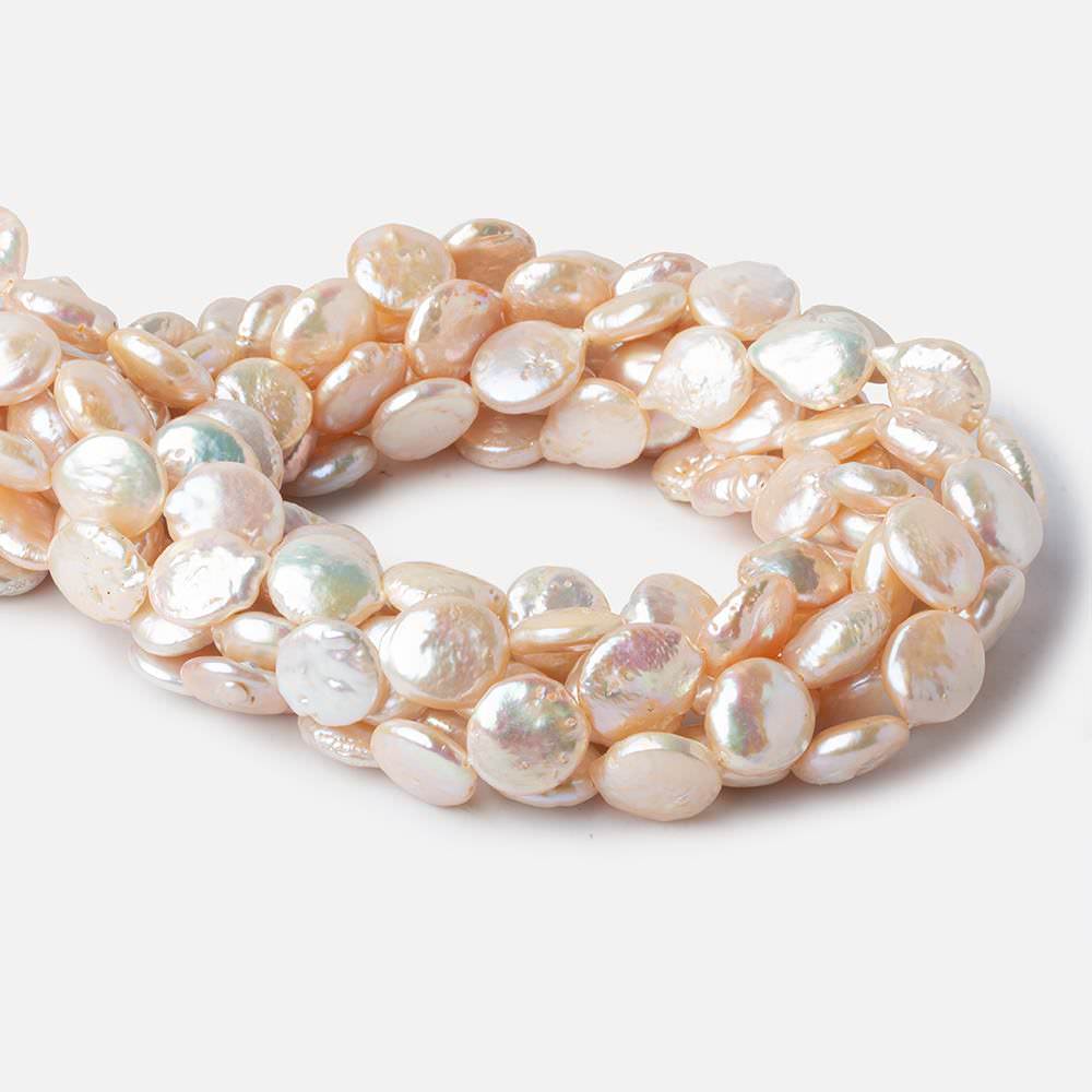 12.5-13.5mm Peach Coin Freshwater Pearl 16 inch 28 pieces