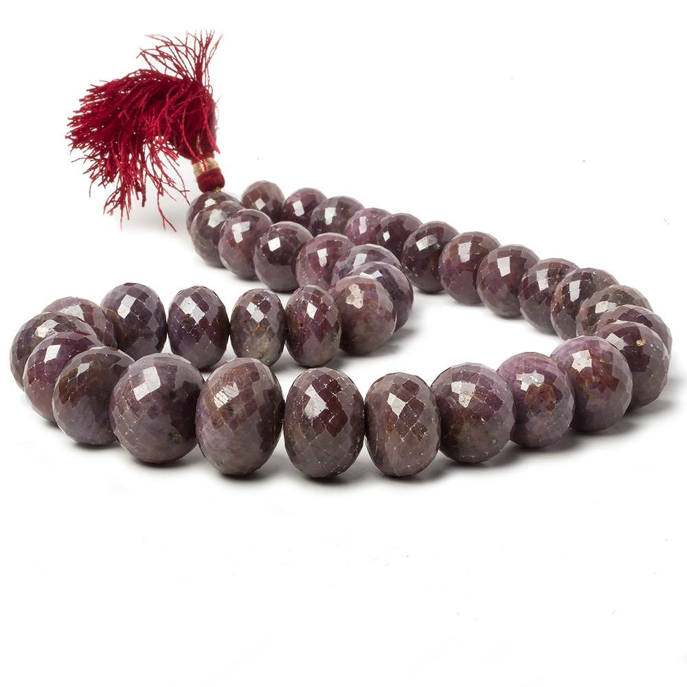 12.5-19.5mm Ruby faceted rondelle beads 16 inch 36 pieces (ONLINE ORDER ONLY)