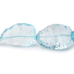 12.5x11-24x18mm Sky Blue Topaz Concave Faceted Nuggets 8 inch 11pcs (ONLINE ORDER ONLY)