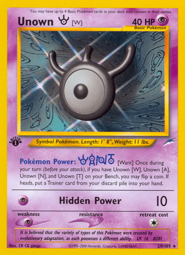 Unown [W] (29/105) [Neo Destiny 1st Edition] (Online Only)