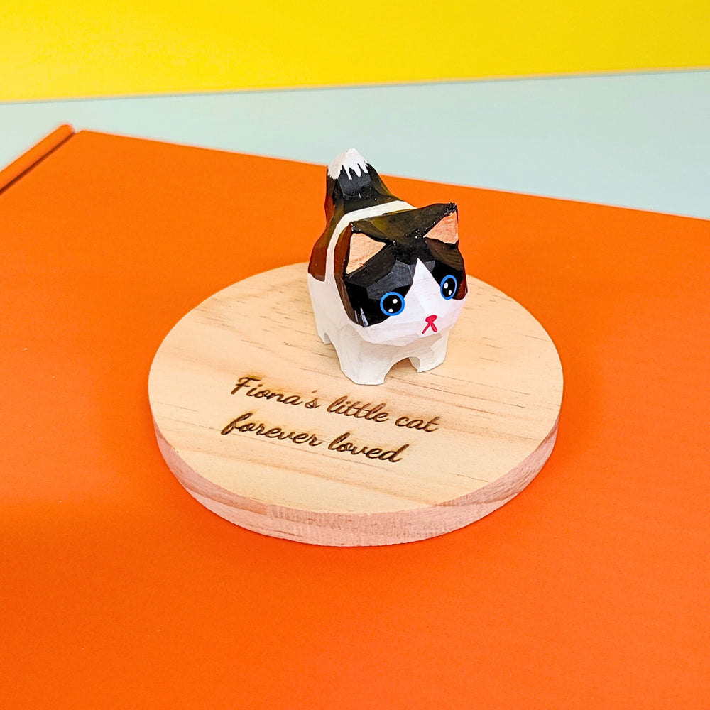 Hand-Carved Wooden Cats, Personalized Gift for Cat Lovers (ONLINE ORDER ONLY)