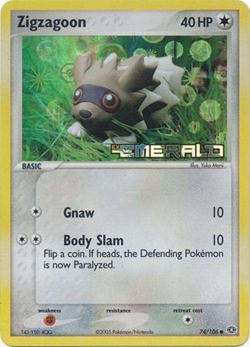 Zigzagoon (74/106) (Stamped) [EX: Emerald] (Online Only)